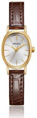 Fabled Fashion Studio Elegant Oval Quartz Watch For Women brown