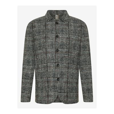 Sakko BENVENUTO. "BENVENUTO. Sakko", Herren, Gr. 48, grau (charcoal), Casual, regular fit, Sakkos Sakko, Overshirt, kariert