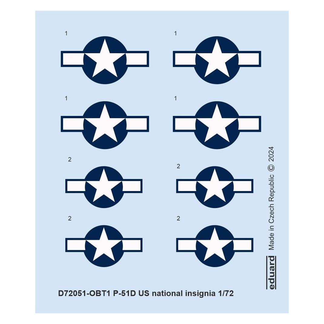 Eduard P-51D US national insignia (D72051)