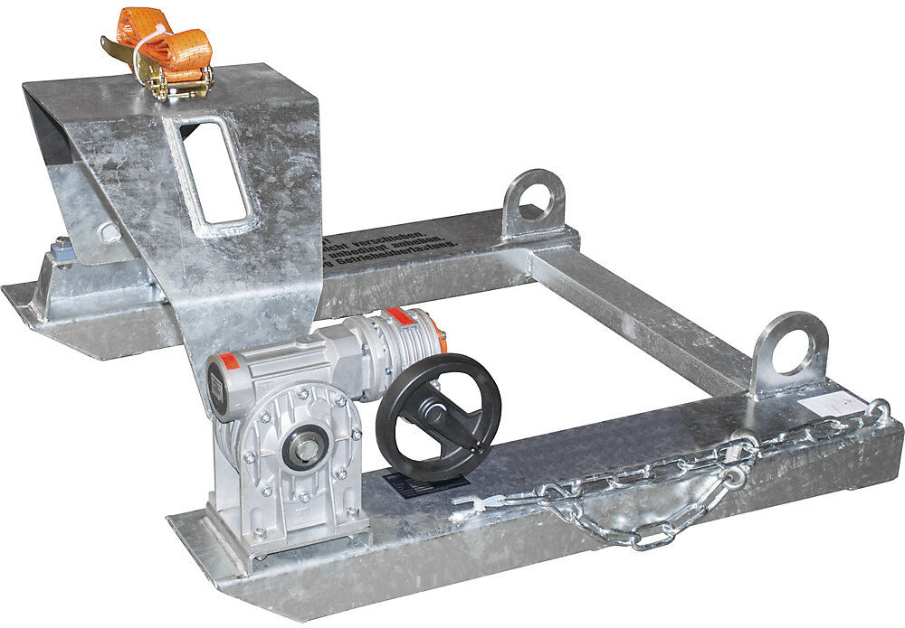 Fasskipper, für Stapler- und Kranbetrieb, mit Handkurbel, verzinkt eurokraft pro
