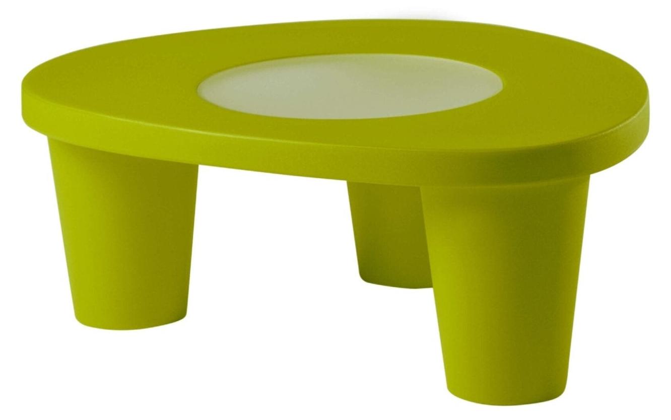 Moderner Gartentisch aus Polyethylen mit Glasplatte Slide Low Lita Table - Grün