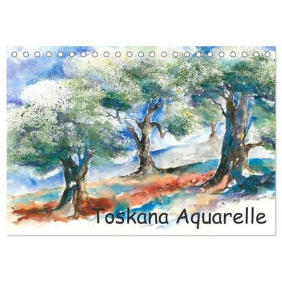 Toskana Aquarelle (Tischkalender 2027 DIN A5 quer), CALVENDO Monatskalender