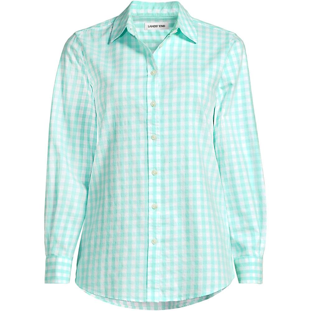 Lange leichte Flanellbluse für Damen in Plus-Größe, Damen, size: plus, Blau, by Lands' End