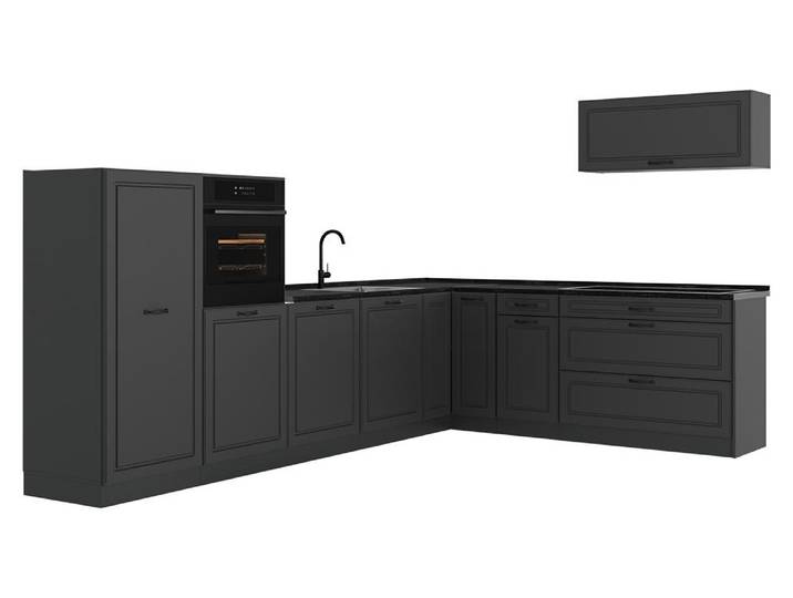 Eckküche Vicco R-Line Anthrazit Landhaus/Anthrazit 327 x cm Arbeitsplatte Anthrazit, Model 68222