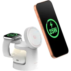 Sodi W108A 25W 3-in-1 Wireless Charger with Night Light white (25 W), Wireless Charger, Weiss