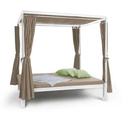 Blumfeldt Senator Lounge Gartenliege 188x208x205cm Sonnendach Polyester Stahl Warmes Taupe