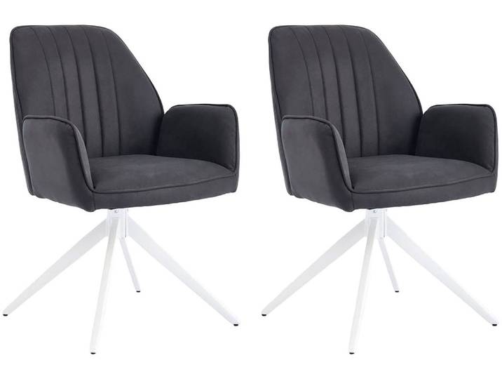 Stuhl HOME AFFAIRE Pollenca , grau (anthrazit, schwarz, anthrazit), B:56cm H:86cm T:64cm, Metall, Stühle, Stuhl, tolle Optik