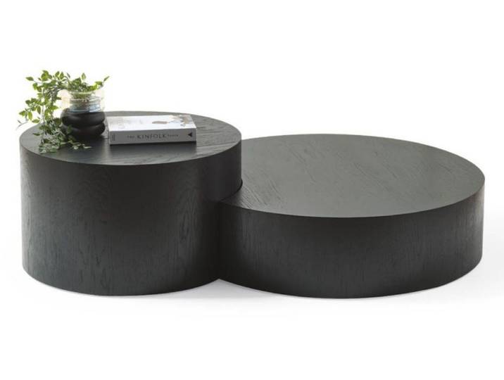 JVmoebel Couchtisch Modern Couchtische Schwarz Wohnzimmer Rund Holz Neu Komfort Luxus, Made in Europa