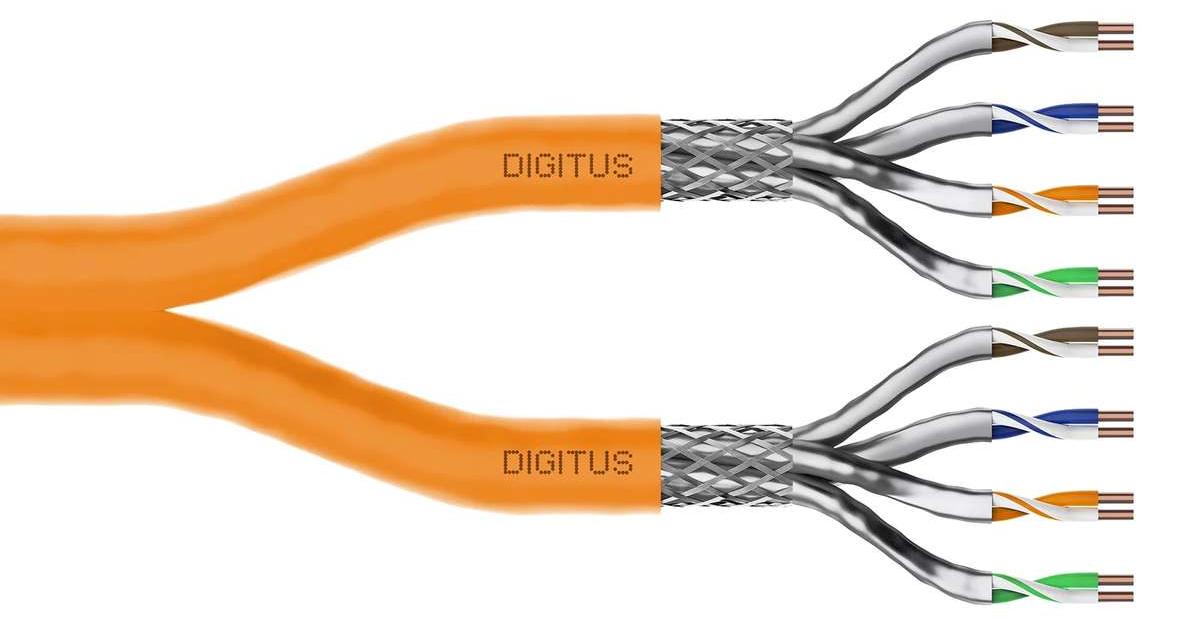 Digitus CAT 7 S/FTP Datenkabel - Verlegekabel, 500 m, Duplex, Cca, 500 m, Cat7, S/FTP (S-STP), Orange