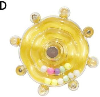 Fusion Finds Interactive Parrot Toy Rotating Bird Treat Dispenser Chew & Foraging Wheel For Bird Cages yellow