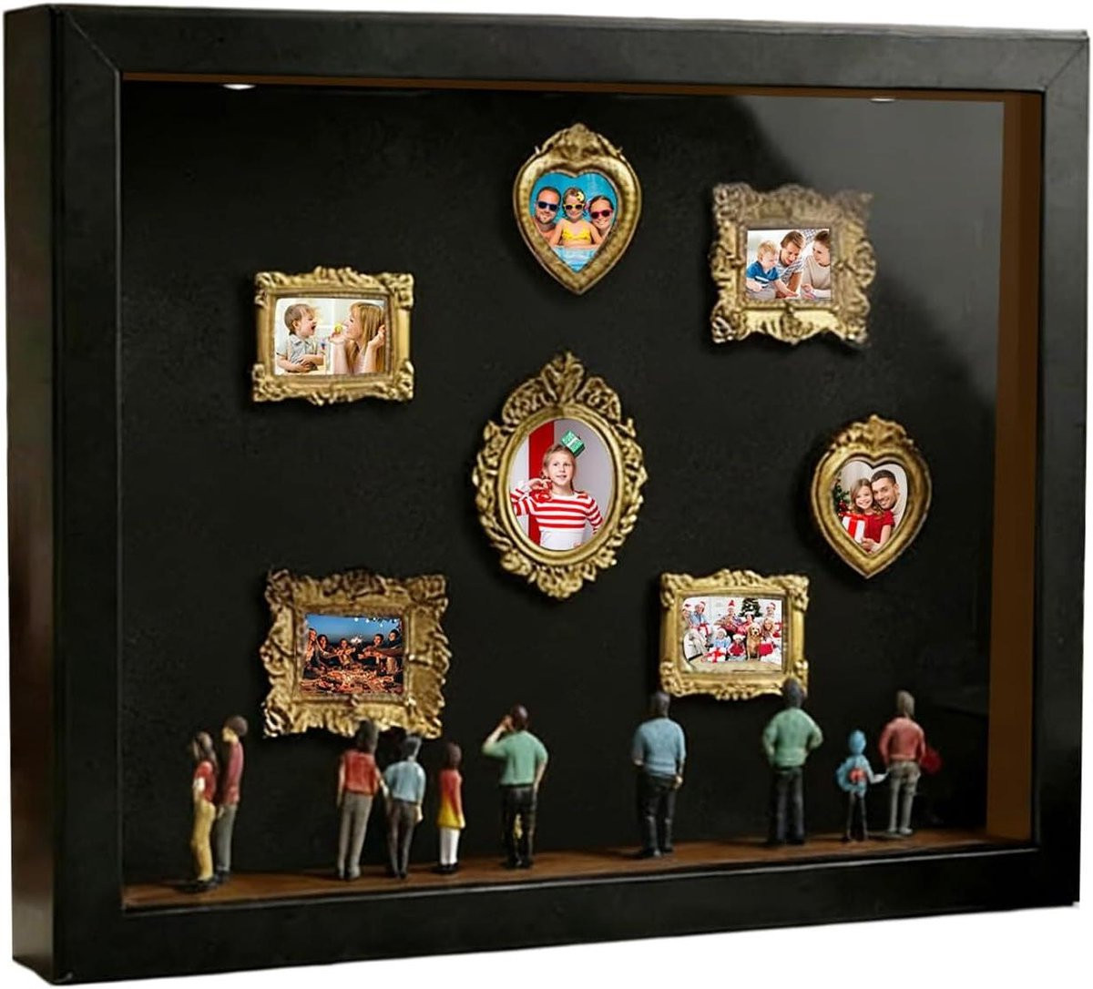 Mini Museum Lijst Diorama Lijst met Geïntegreerde Verlichting - Zwart - B: 227 cm, H: 314 cm