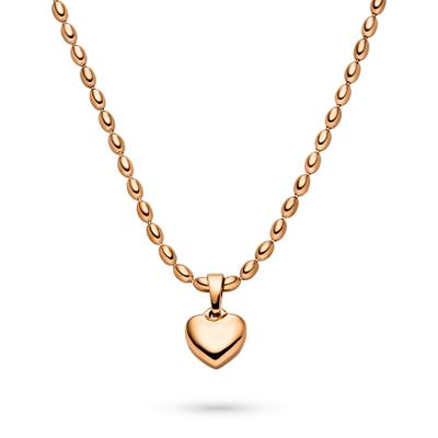 Kette mit Anhänger TAMARIS "Schmuck Geschenk Edelstahl Halskette Tiny Steel Heart, Herz", rosa (roségoldfarben), Halsketten, Damen, Edelstahl, L: 45 B: 2mm, B:2mm