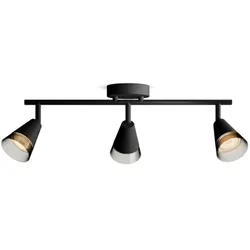 Philips 3er Cleft Decken-/Wandspot in Schwarz IP20 - GU10 Fassung - aus Glas und Metall