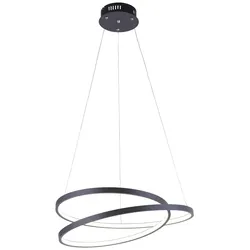 LED-Pendelleuchte, gedrehtes Design, dimmbar, schwarz, Simply Dim