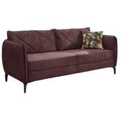 Sofa Novara Stoff Violett Aubergine 3-Sitzer