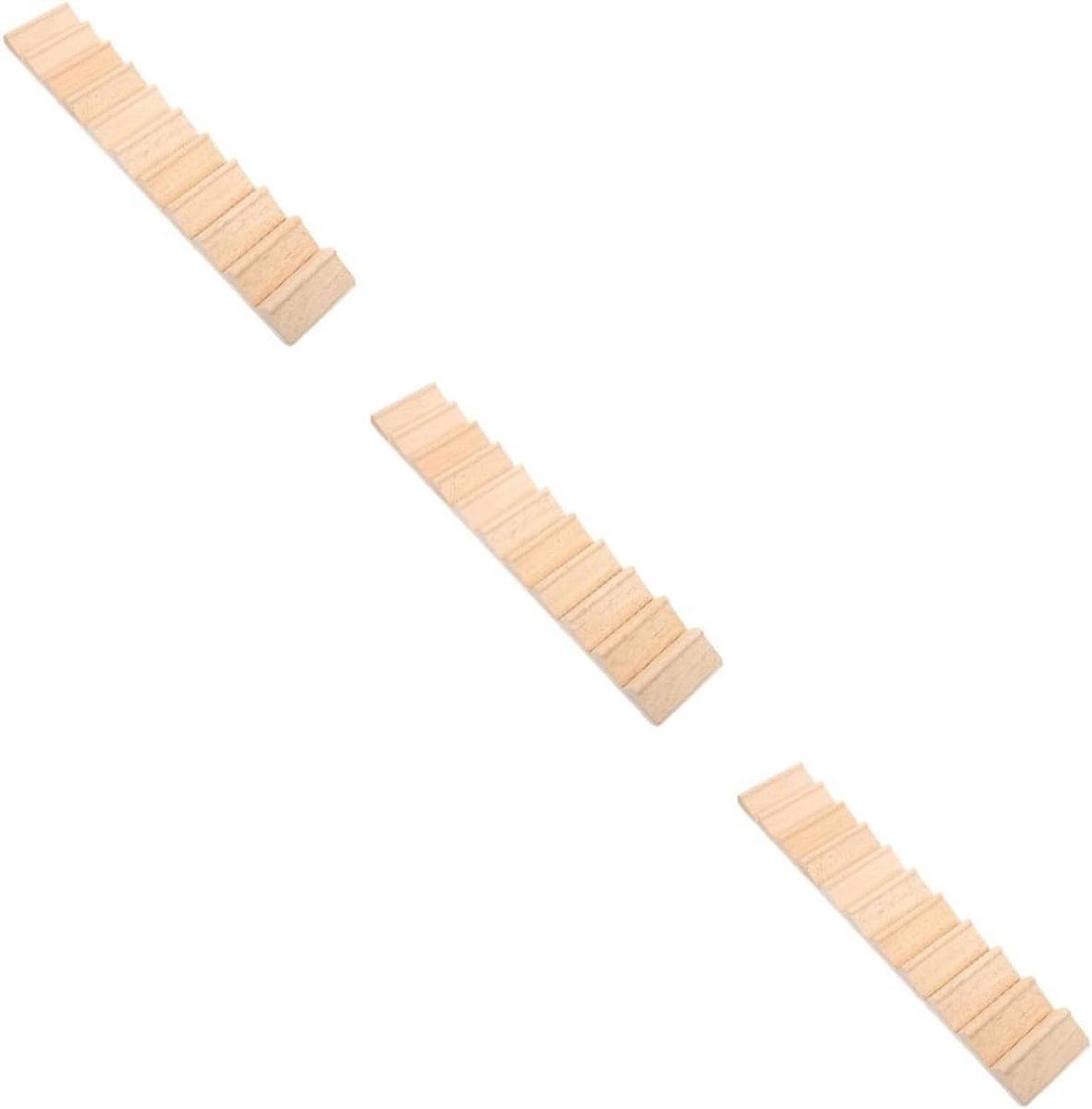 Set van 3 decoratieve miniatuur houten trappen voor minihuizen