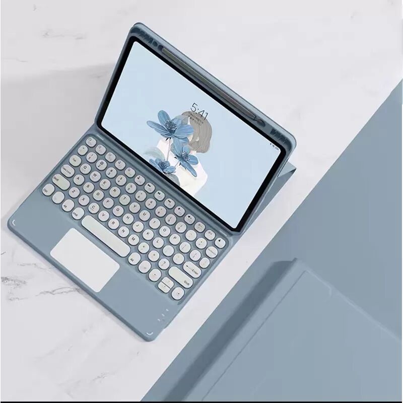 INF Étui clavier Bluetooth avec pavé tactile pour Xiaomi Pad 6/6 Pro - [Contrôle tactile] Bleu brume