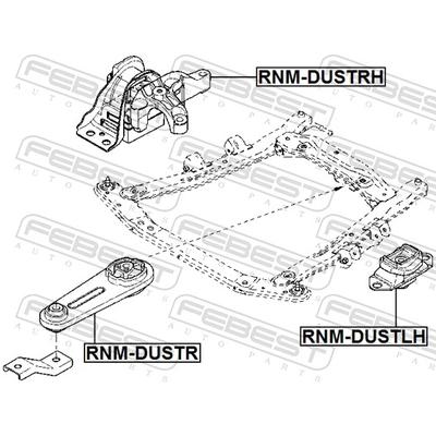 FEBEST Lagerung, Schaltgetriebe RNM-DUSTLH links für NISSAN RENAULT