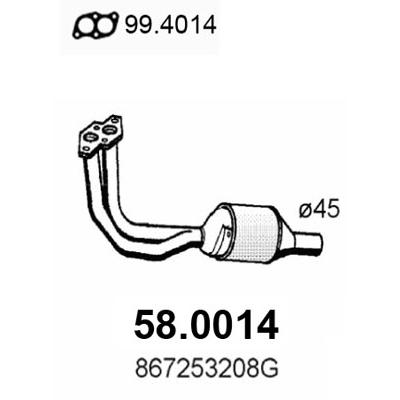 ASSO Katalysator 580014 vorne für VW
