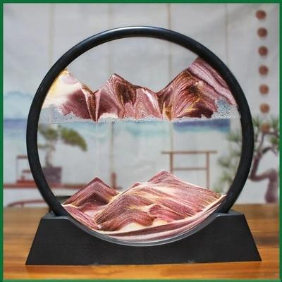 Uplift Essentials 3D Quicksand Motion Hourglass Sand Art In Round Glass Deep Sea Sandscape Decor coffee