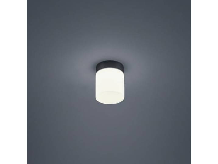 Helestra LED badkamer plafondlamp KETO, cilindrisch, IP44, 6W 2900K 410lm, CRi>90, schakelbaar, mat zwart