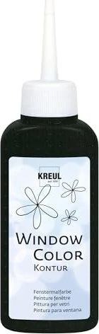 KREUL Window Color, Konturenfarbe, Black, 80 ml