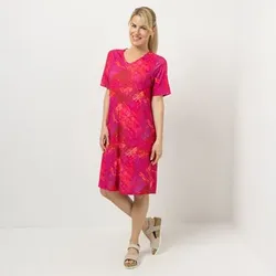 IN-PRINT Kleid, 1/2-Arm V-Ausschnitt Allover Druck