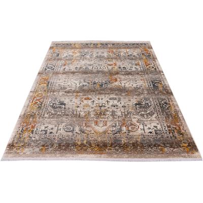 Teppich OBSESSION "My Inca 357", grau (taupe), B:40cm H:6mm L:60cm, Polypropylen (PP), Teppiche, Teppich, Kurzflor, Orient-Optik, mit Fransen