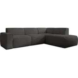 ECKSOFA L Form Didim Grau 292/220/78 cm – großes Sofa stilvoll & bequem R