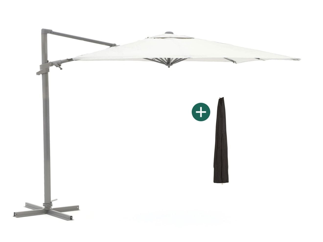 Shadowline Francisco Parasol - Wit - Aluminium - 300 x 361 x 252 cm