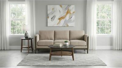 Coaster "Islington Fabric Upholstered Panel Arm Sofa Taupe - 81.5"" x 32.75"" x 35"""