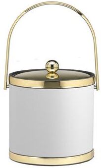 Kraftware Sophisticates with Polished Gold 3-quart Ice Bucket with Track Handle and Metal Cover
