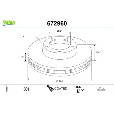 Valeo Bremsscheibe [Hersteller-Nr. 672960] für Nissan