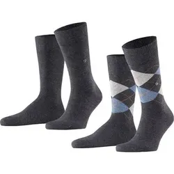 BURLINGTON Everyday 2-Pack Herren Socken, Größe 40 in Grau Grau