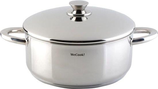 RVS kookpan met deksel, zilver, inhoud 3,5 liter, diameter 22 cm
