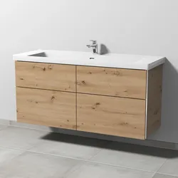 Sanipa 3way Waschtischunterbau zu V&B Subway mit 4 Auszügen, Eiche-Natural-Touch, BR85085 BR85085