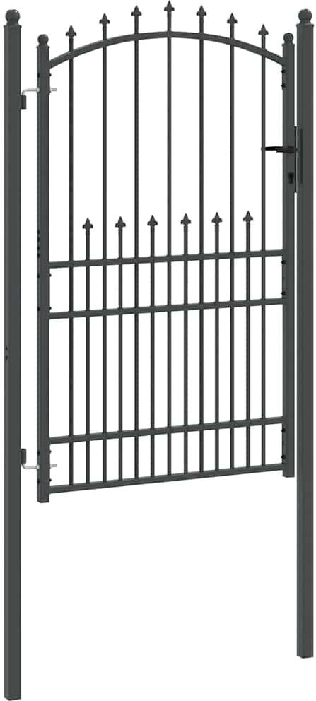vidaXL 104 cm W Steel Gate Fencing Grey 207cm H x 104cm W