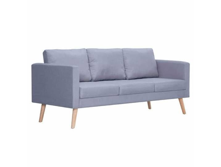 Canapé à 3 places Tissu Gris clair Cadre robuste et stable &4
