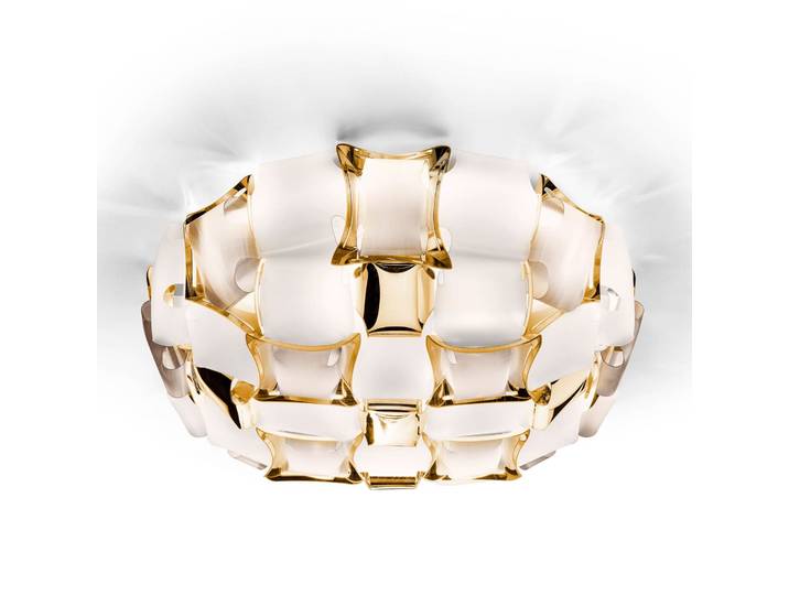 Mida Deckenleuchte/Wandleuchte Medium White/Gold - Slamp - Wohnzimmer - Design - Kunststoff - Rund
