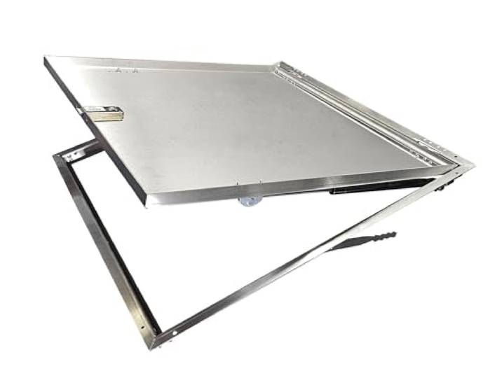 Schachtabdeckung Edelstahl Schachtdeckel auspflasterbar Gullideckel A15 EN124 Revisionsklappe + 2 Stoßdämpfer (Rostfreier Edelstahl, 700x1000x25)