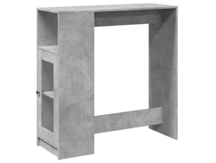 HBBMGYD Bartisch mit 3 Fächern, Betongrau, Holz Glatte Oberfläche, feuchtigkeitsbeständig, Aufbewahrung für Flaschen und Bücher, Küche, Wohnzimmer, Esszimmer