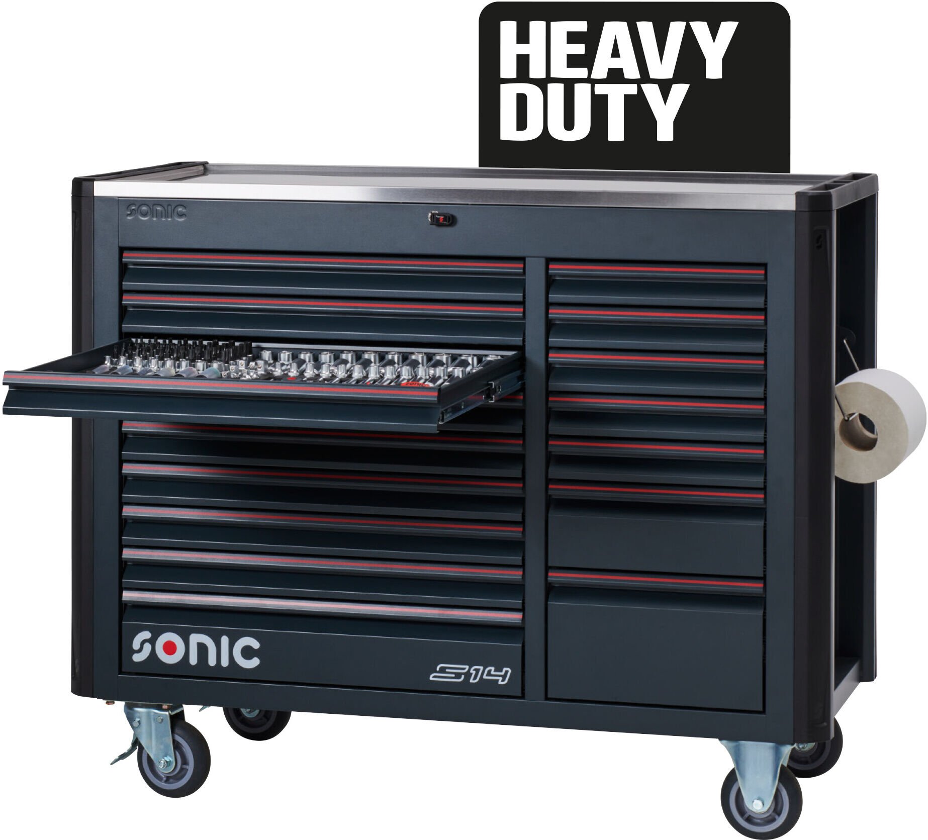 Sonic Equipment Werkzeugwagen Werkstattwagen Next S14 Gefüllt 723-Tlg (Heavy Duty) 772381