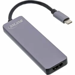 INLINE Multifunktions-Hub + Card Reader, 2x USB-A 3.0, HDMI, SD-Card, USB-C 3.0 [Stecker]