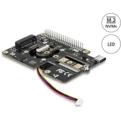 Delock Adapter Raspberry Pi 5 auf 1 x M.2-NVMe-Key-M-Steckplatz, Entwicklungsboard Zubehör