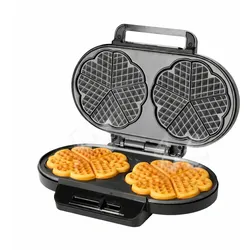 Emerio Waffeleisen – Herzförmige Waffeln – 1200 W – regelbarer Thermostat – Antihaftbeschichtung – 14 cm Durchmesser – rutschfest - WM-123356