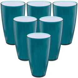 WellHome - Set mit 6 blauen Plastikbechern