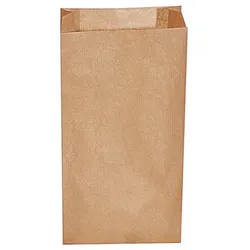 500x Faltenbeutel Papier, braun, 12+5x24cm