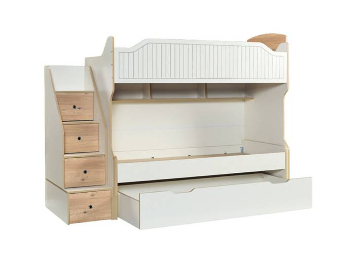 Villa Möbel Jugendzimmer-Set Javiro, (Etagenbett-Set, 1-tlg., Etagenbett), mit Bett, Nachttisch und Schreibtisch