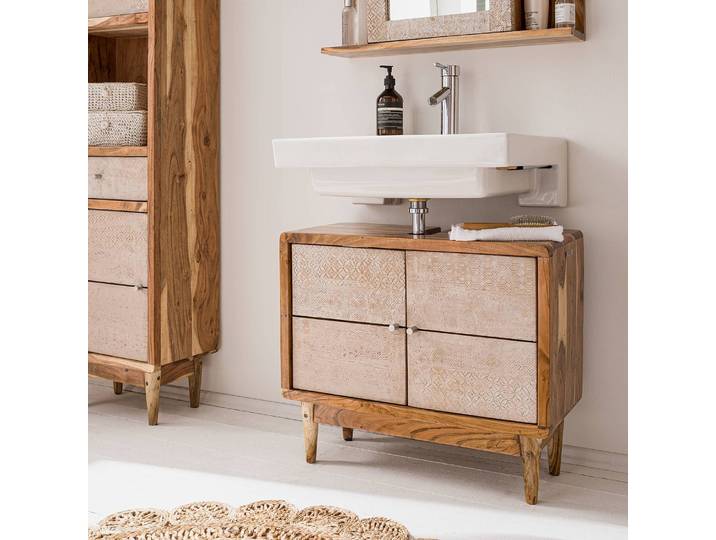Massif Meuble sous lavabo 70 x 60 x 30cm Marron/Acacia