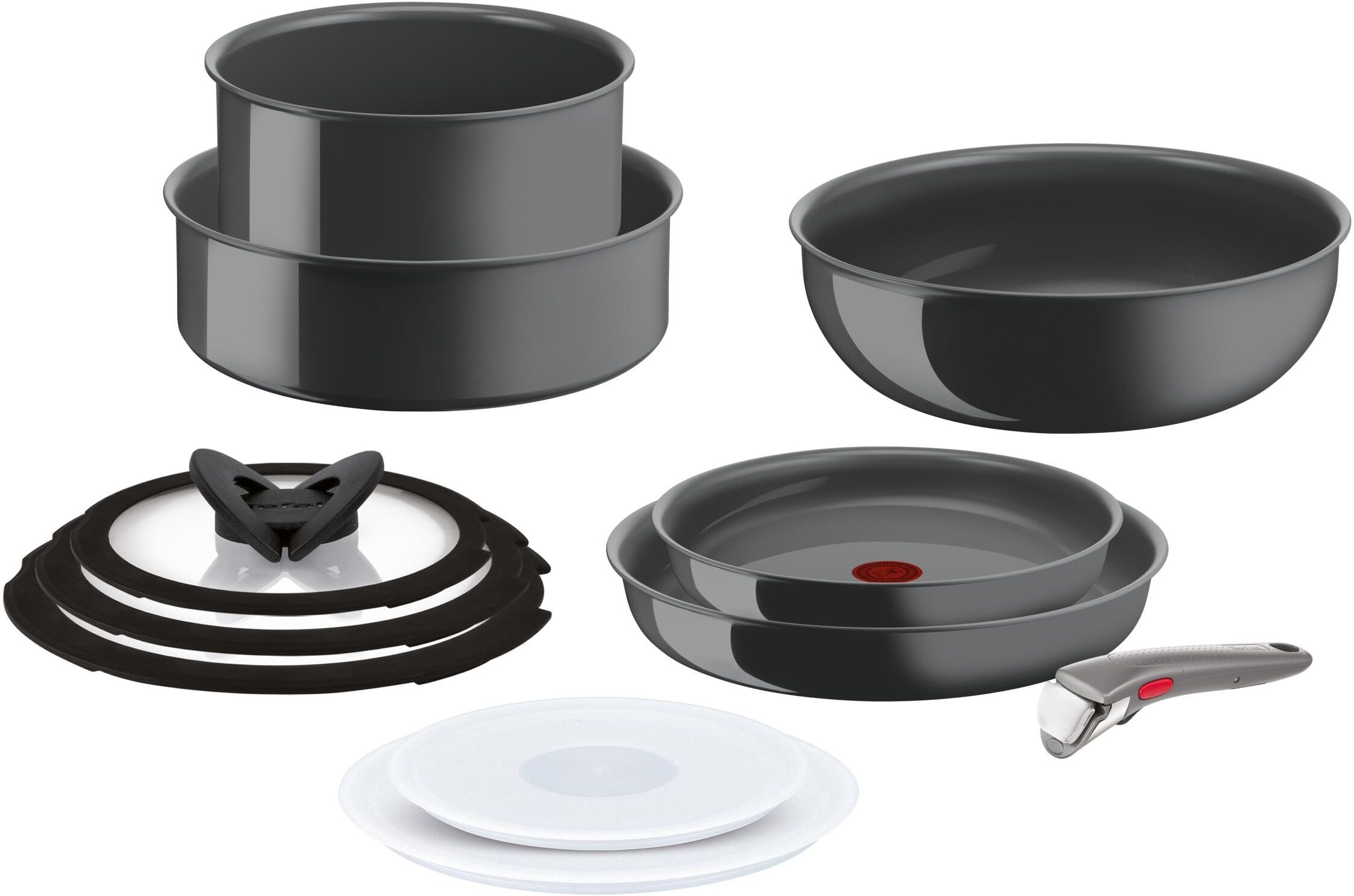 Kochtopf TEFAL "Ingenio Renew 11-teilig 20 cm/22 cm/24 cm/26 cm", schwarz, Ø:26cm, Töpfe, Kochtopf schwarz Ø 26cm
